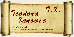 Teodora Kanović vizit kartica